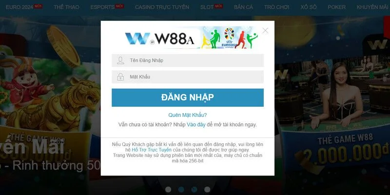 Đăng Nhập W88: Chi Tiết Truy Cập Vào Link Chơi An Toàn 9 Đăng nhập thành công và tham gia cá cược hấp dẫn tại W88