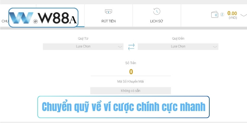 Chuyển quỹ về ví cược chính cực nhanh